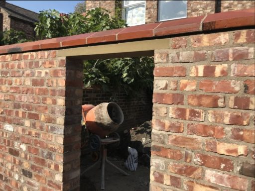 Yorkstone Lintel with Reclaimed Terracotta Coping in Aigburth