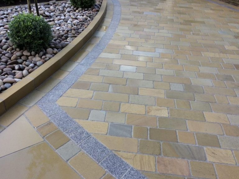 Natural stone driveway project near Formby, Merseyside