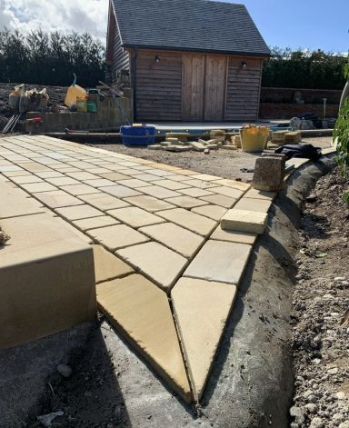 Yorkstone Sett Garden Paving in Liverpool