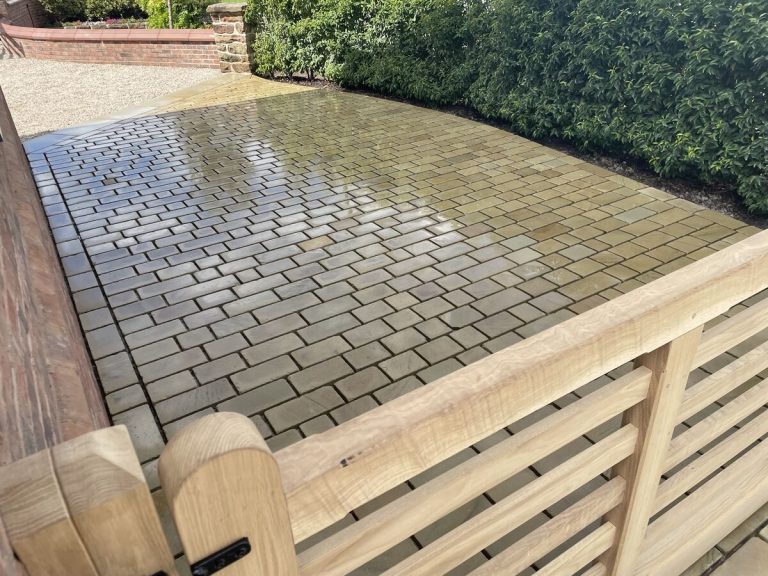 Yorkstone sett driveway in West Lancashire