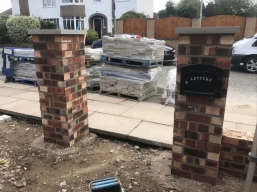 Driveway Brick Piers Built in Woolton, Liverpool