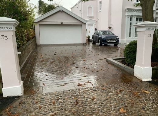 Sandstone Sett and cobbled Driveway in Grassendale, Liverpool