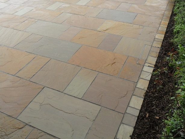 Indian sandstone paving near Allerton, Liverpool