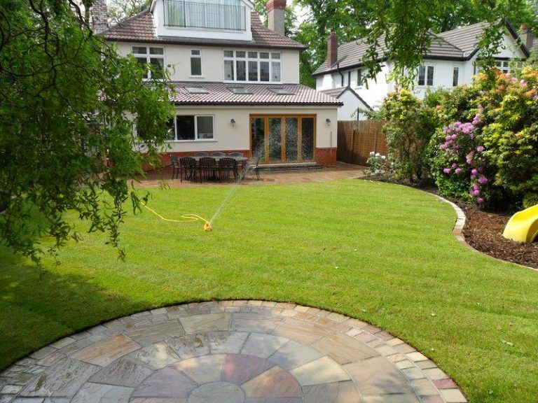 Traditional landscaped garden near Woolton, Liverpool