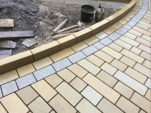 Yorkstone sett Driveway During Construction near Sefton Park, Liverpool